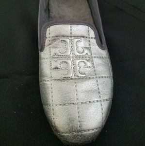 Tory Burch Silver Metallic Loafer